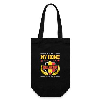 My Home Belgium - Geschenkbeutel für Flaschen - Schwarz - Vorne