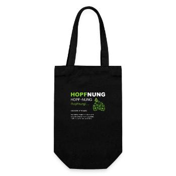 Hopfnung Bier Saufen JGA Hopfen - Geschenkbeutel für Flaschen - Schwarz - Vorne