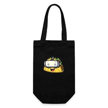 Süßer Taco Fast Food Cartoon VR Virtual Reality - Geschenkbeutel für Flaschen - Schwarz - Vorne