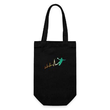 Handballer Herzschlag Handball - Geschenkbeutel für Flaschen - Schwarz - Vorne