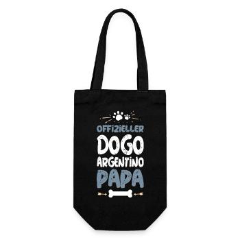 Offizieller Dogo Argentino Papa - Geschenkbeutel für Flaschen - Schwarz - Vorne