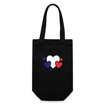 France Flag Distressed Look French Flag - Gift Bag for Bottles - black - Front