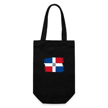 Dominikanische Republik Flagge Dom Rep Fahne Reise - Geschenkbeutel für Flaschen - Schwarz - Vorne
