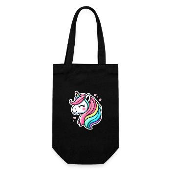 Unicorn Comic Rainbow Hearts - Gift Bag for Bottles - black - Front