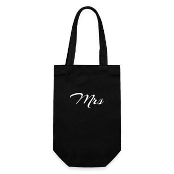 Mr and Mrs, Mister and Misses Geschenkidee Paare - Geschenkbeutel für Flaschen - Schwarz - Vorne