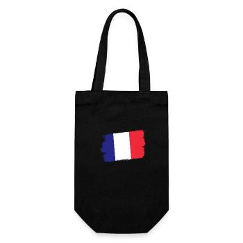 France Flag Used Look French Flag - Gift Bag for Bottles - black - Front