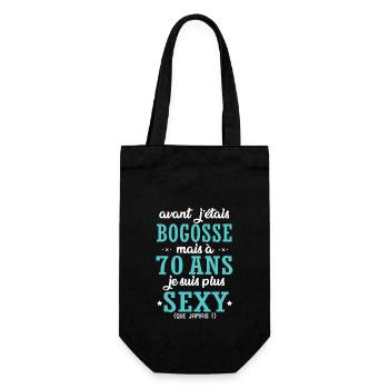 70 ans humour drôles anniversaire 70 ans - Sac à bouteille - noir - Devant