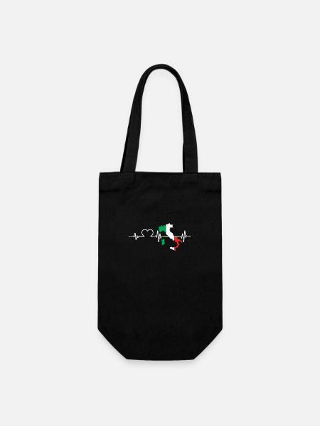 Italie Italien Italien Battement de cœur Italie - Sac à bouteille - noir