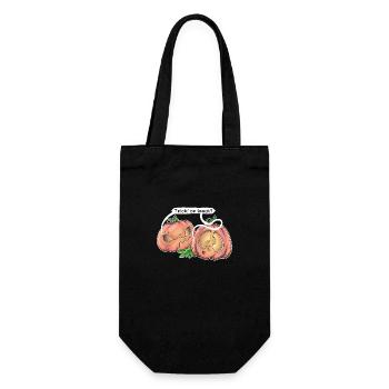 Zwei süße Kürbisse, die Trick sagen! Oder Leckerli? - Geschenkbeutel für Flaschen - Schwarz - Vorne