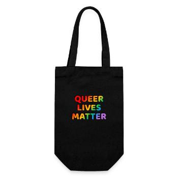 Queere Leben sind wichtig LGBT Pride schwul Regenbogen - Geschenkbeutel für Flaschen - Schwarz - Vorne