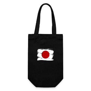Japan Flagge Used Look Nihon Japanische Fahne - Geschenkbeutel für Flaschen - Schwarz - Vorne