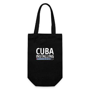 Cuba Flag Caribbean Vacation Cuba Travel Havana - Gift Bag for Bottles - black - Front