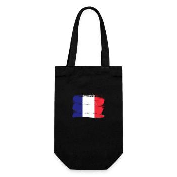 Frankreich Flagge Used Look Französische Fahne - Geschenkbeutel für Flaschen - Schwarz - Vorne