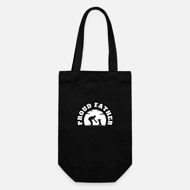 Fier Père Petit Garçon Blanc - Sac à bouteille - noir