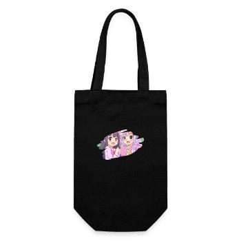 2 Kawaii Anime Cartoon Filles Rose - Sac à bouteille - noir - Devant