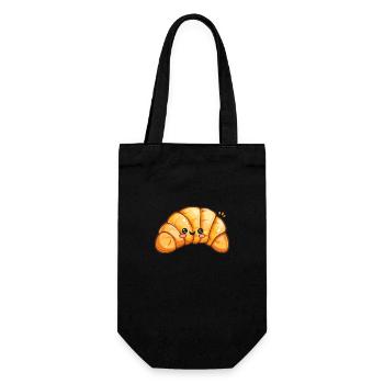 Croissant sucré Bande dessinée - Sac à bouteille - noir - Devant