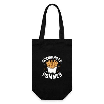 Pommes Frites Fritten Fast Food - Geschenkbeutel für Flaschen - Schwarz - Vorne