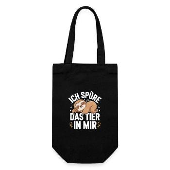 Faultier Faultiere Tier Schlafen Faul - Geschenkbeutel für Flaschen - Schwarz - Vorne