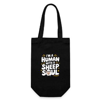 Schaf Schafe Bauer Lamm Landwirt - Geschenkbeutel für Flaschen - Schwarz - Vorne