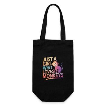 Monkey Monkey Animal Gorilla Chimpanzee - Gift Bag for Bottles - black - Front