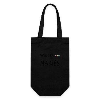 JUST MARRIED. VIVE LES MARIES. EVJF - Sac à bouteille - noir - Devant