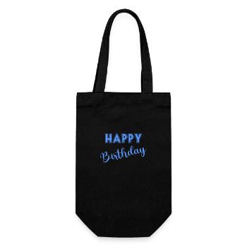 BIRTHDAY,HAPPY BIRTHDAY,HAPPY BIRTHDAY - Gift Bag for Bottles - black - Front