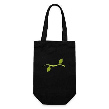 Two Leaves Line Nature - Gift Bag for Bottles - black - Front
