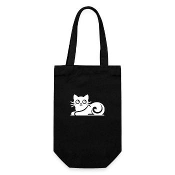 Dessin abstrait de chat - Sac à bouteille - noir - Devant
