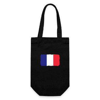 France Flag Used Look French Flag - Gift Bag for Bottles - black - Front