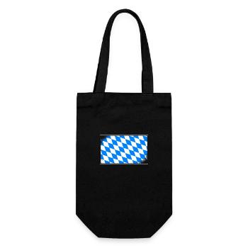 Bayern Flagge Used Look Bayerische Fahne Vintage - Geschenkbeutel für Flaschen - Schwarz - Vorne