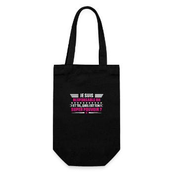 Je Suis responsable RH idée cadeau femme shirt - Sac à bouteille - noir - Devant