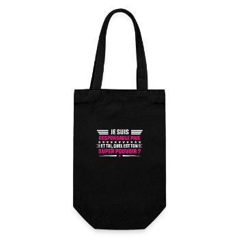 Je Suis Responsable paie idée cadeau femme shirt - Sac à bouteille - noir - Devant