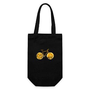 Fahrrad Obst Frucht Retro Vintage Grunge - Geschenkbeutel für Flaschen - Schwarz - Vorne