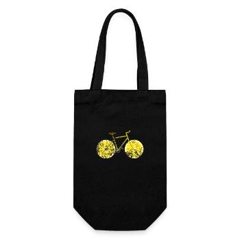 Fahrrad Obst Frucht Retro Vintage Grunge - Geschenkbeutel für Flaschen - Schwarz - Vorne
