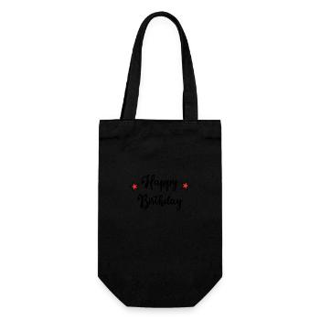 Birthday. HAPPY BIRTHDAY. Happy birthday. - Gift Bag for Bottles - black - Front