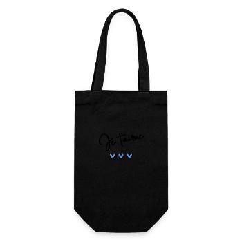 JE T'AIME. I LOVE YOU. AMOUR. LOVE. CŒUR - Sac à bouteille - noir - Devant
