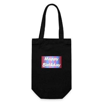 ALLES GUTE ZUM GEBURTSTAG. ALLES GUTE ZUM GEBURTSTAG. JAHRESTAG. - Geschenkbeutel für Flaschen - Schwarz - Vorne