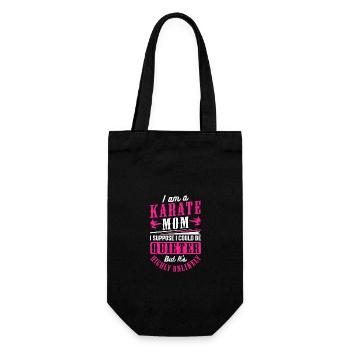 Karate Mama - Geschenkbeutel für Flaschen - Schwarz - Vorne