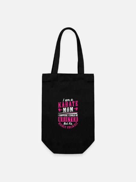 Karate Mama - Geschenkbeutel für Flaschen - Schwarz