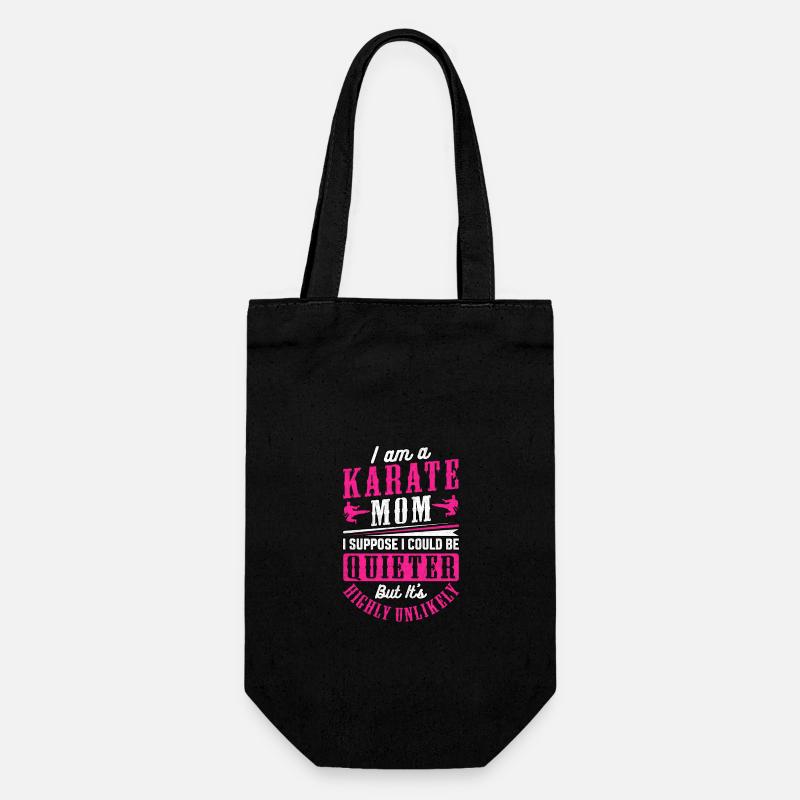 Karate Mama - Geschenkbeutel für Flaschen - Schwarz