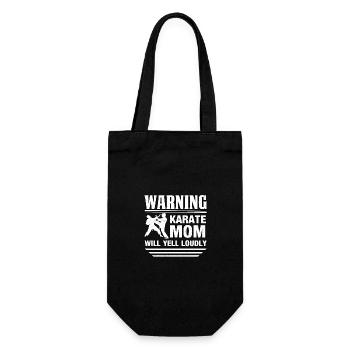 Warning Karate Mom will yell loudly - Gift Bag for Bottles - black - Front