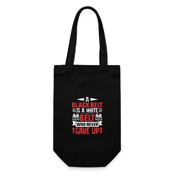 Une ceinture noire est une ceinture blanche qui n’a jamais baissé les bras - Sac à bouteille - noir - Devant