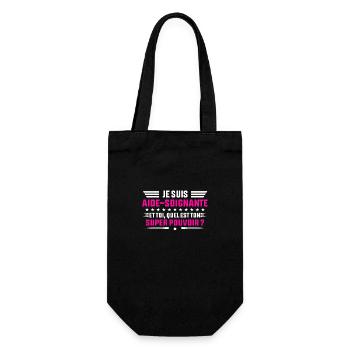je suis aide soignante idée cadeau aide soignante - Sac à bouteille - noir - Devant