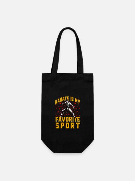 Karate is my favorite Sport - Gift Bag for Bottles - black