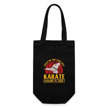 Touch me and your first Karate lesson is free - Gift Bag for Bottles - black - Front