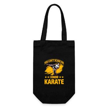 Du kannst mich nicht erschrecken, ich kenne Karate - Geschenkbeutel für Flaschen - Schwarz - Vorne