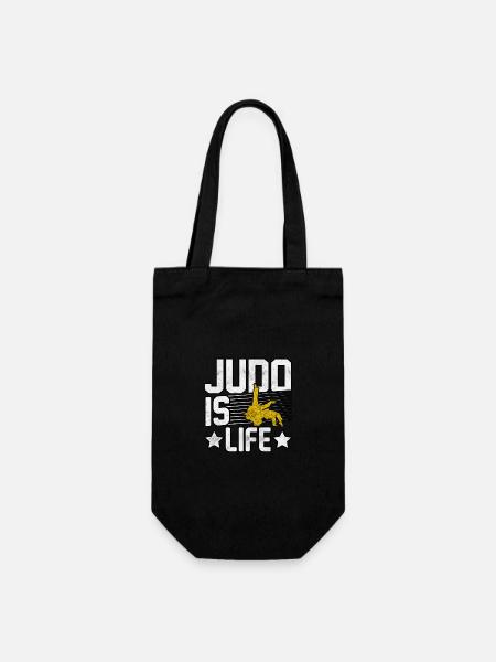 Judo ist Leben - Geschenkbeutel für Flaschen - Schwarz