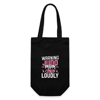 Warning Judo Mom will yell loudly - Gift Bag for Bottles - black - Front