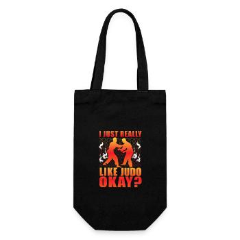 Ich mag Judo einfach sehr okay - Geschenkbeutel für Flaschen - Schwarz - Vorne
