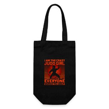 Ich bin das verrückte Judo-Mädchen, vor dem dich alle gewarnt haben - Geschenkbeutel für Flaschen - Schwarz - Vorne